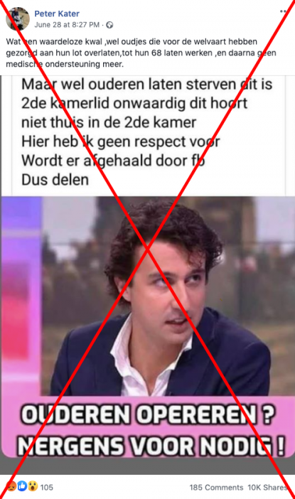 Jesse Klaver en GroenLinks hebben nooit gezegd dat 70-plussers geen medische behandeling meer ...